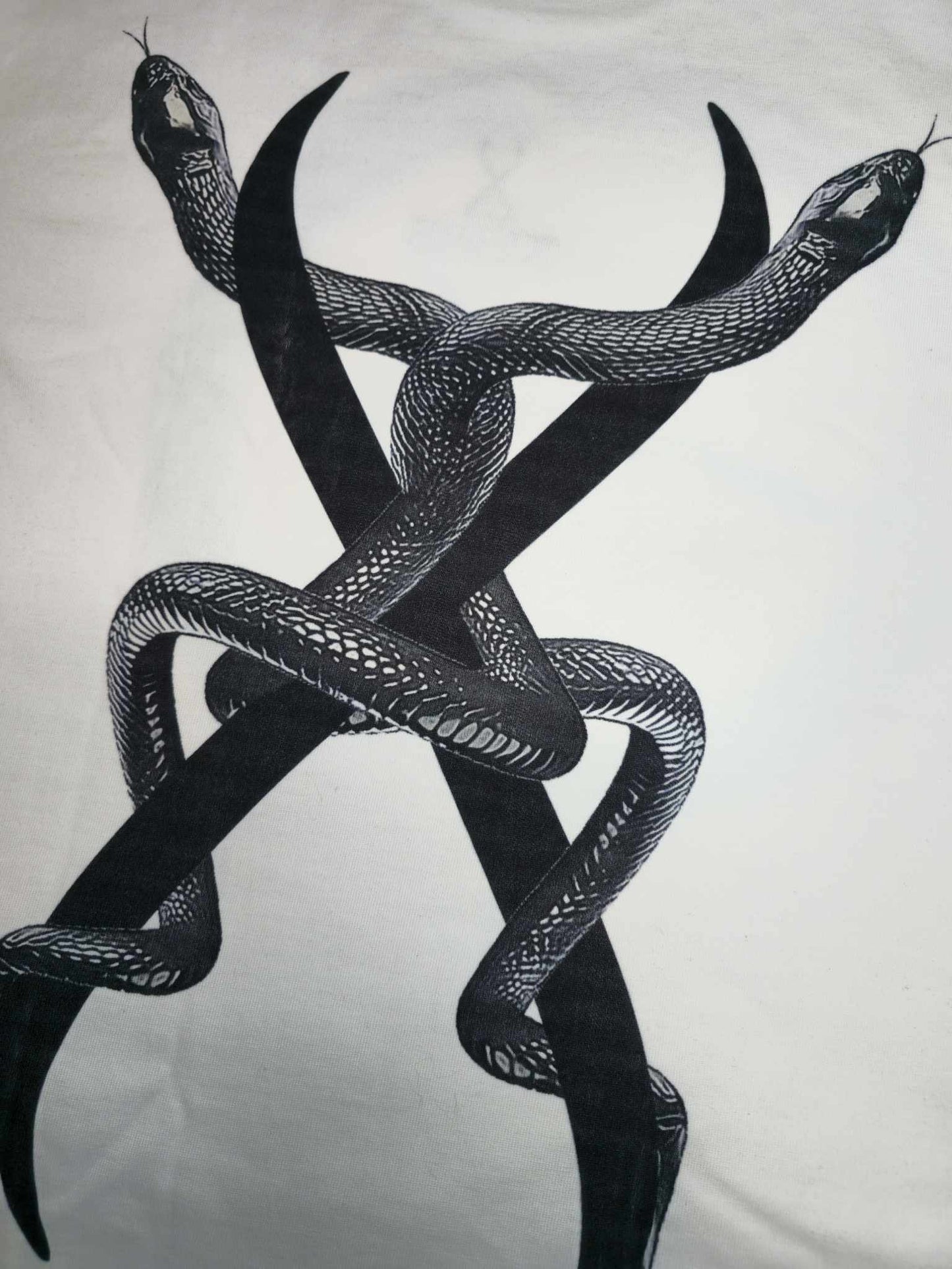 Dual Serpent Oversized Tee (White) (385GSM) - Xyris Clothing